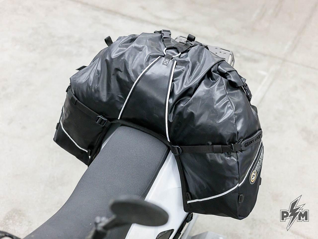 Perun moto top luggage rack & Extension plate for Husqvarna 701 with Giant loop Great basin saddlebags