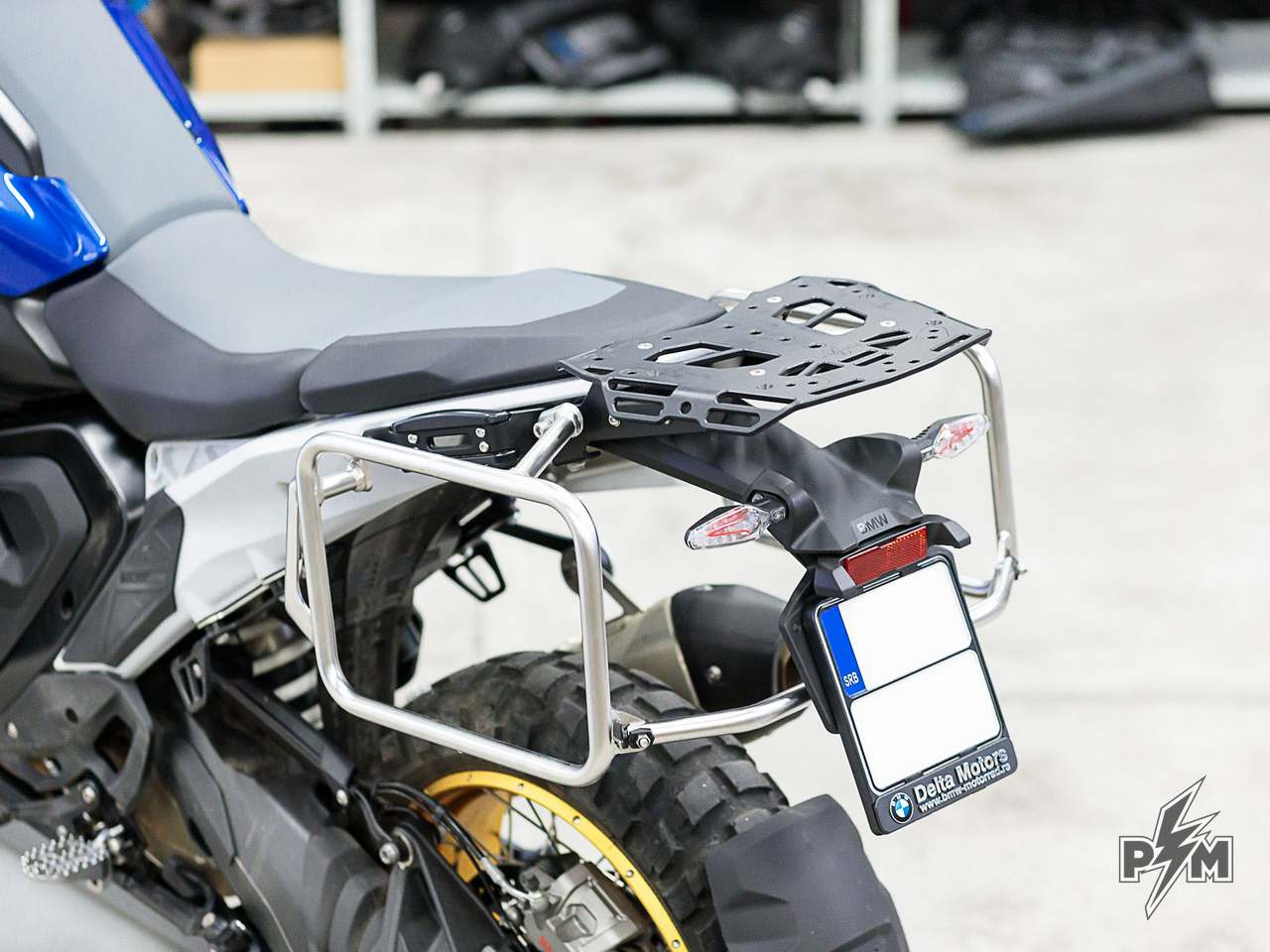 Perun moto BMW R1300GS Top luggage rack + Touratech pannier racks - integration kit - 1