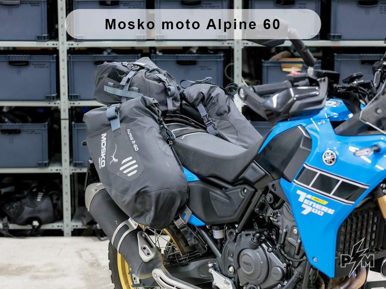 Perun moto Yamaha Tenere 700 Tie-down brackets Gen2 with Mosko Moto Alpine 60