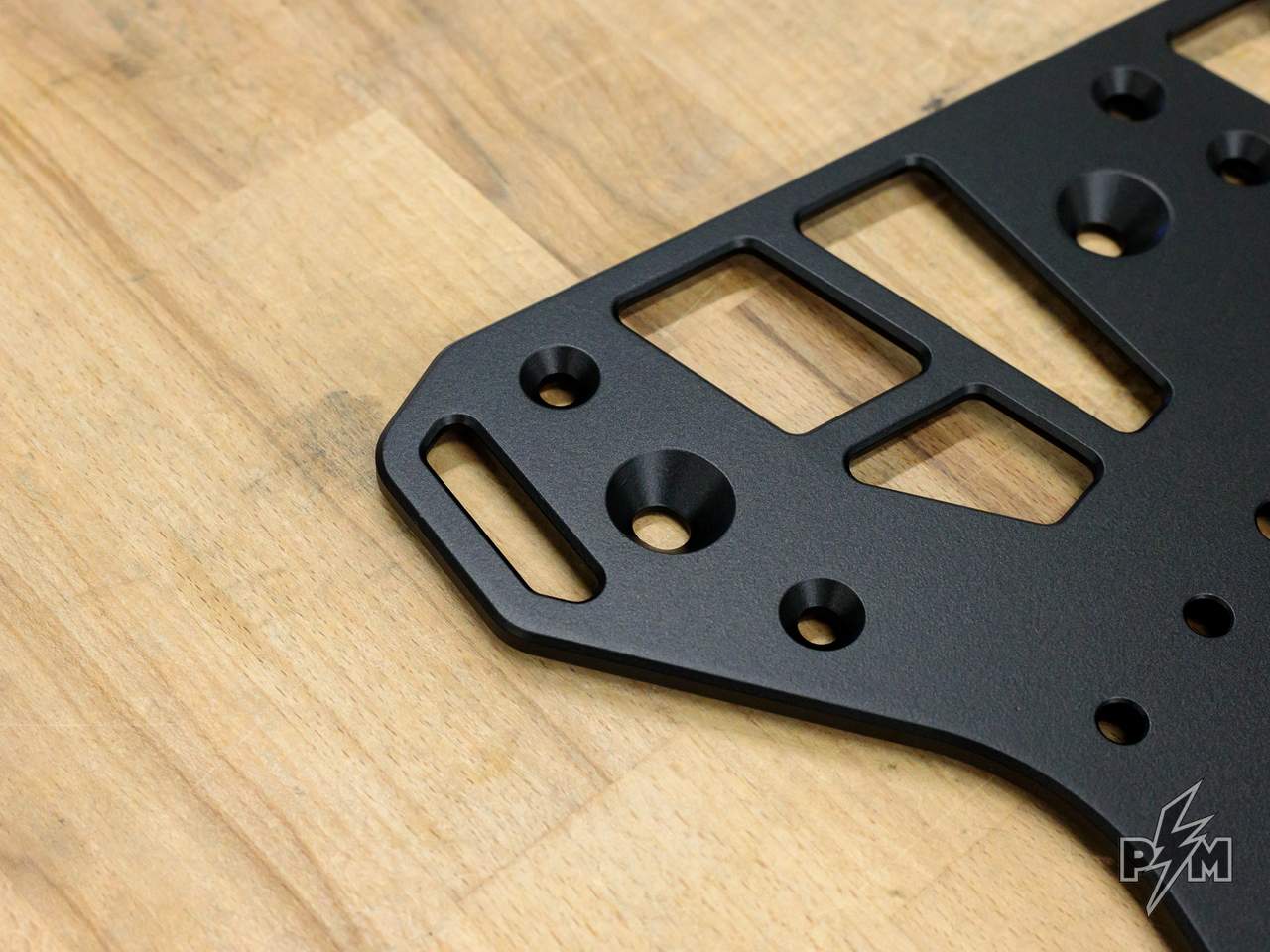 Perun moto Billet Top Rack Small for KTM 790 and 890 Adventure - close up detail of angled holes of 3D spacer platforms