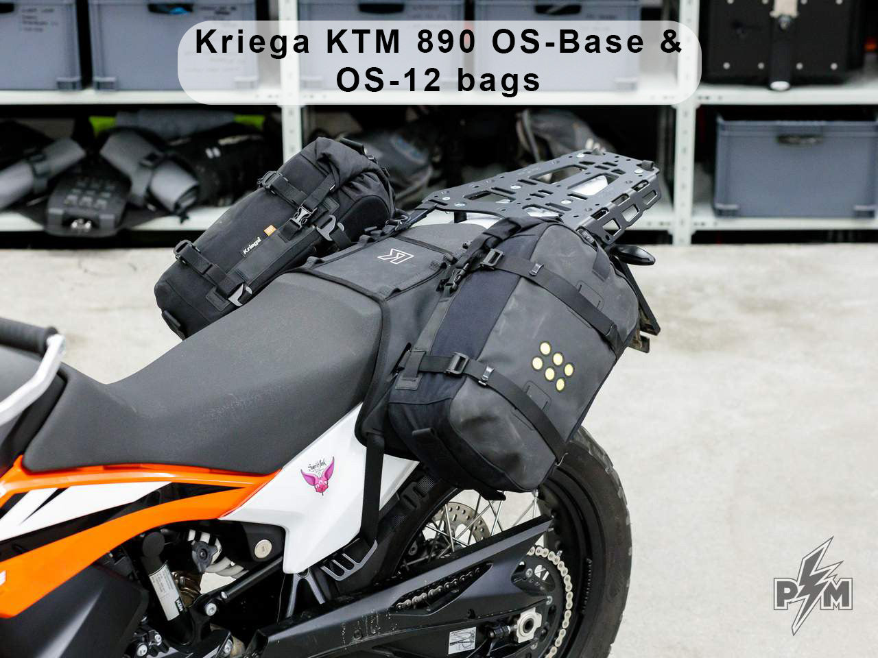 Perun moto Billet top rack Large for KTM 790 & 890 Adventure with Kriega KTM 890 Os-base and two OS-12 bags