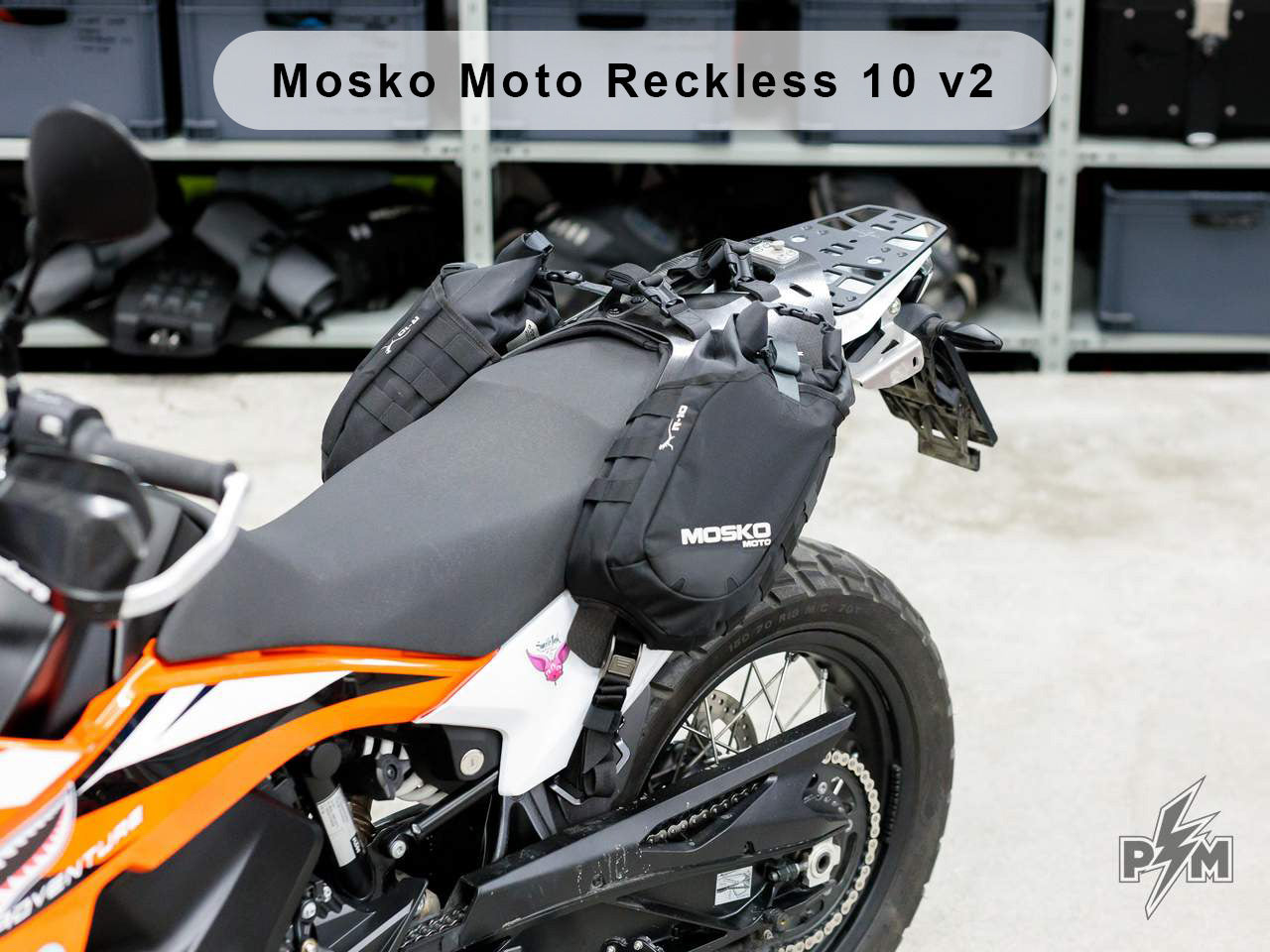 Perun moto Billet Top Rack Small for KTM 790 and 890 Adventure - With Mosko Moto Reckless 10 v2 installed with the Gnoblin