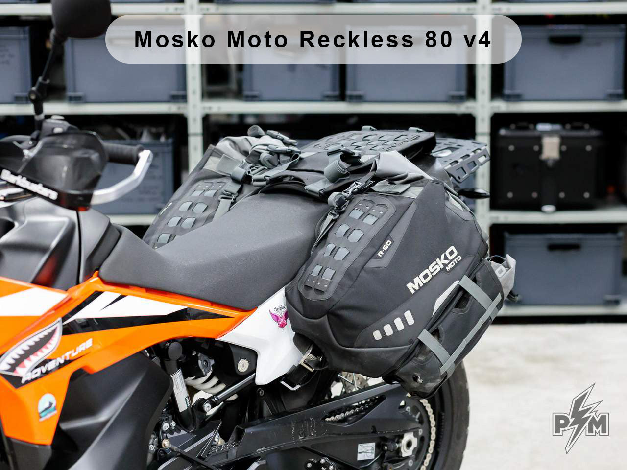 Perun moto Billet top rack Large for KTM 790 & 890 Adventure with Mosko moto Reckless 80 v4 & the Gnoblin