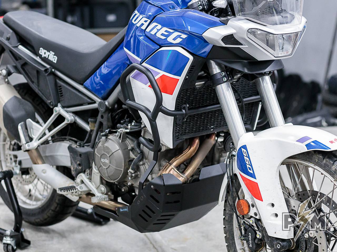 Aprilia Tuareg Outback Motortek crash bar skid plate installation, Perun moto 1