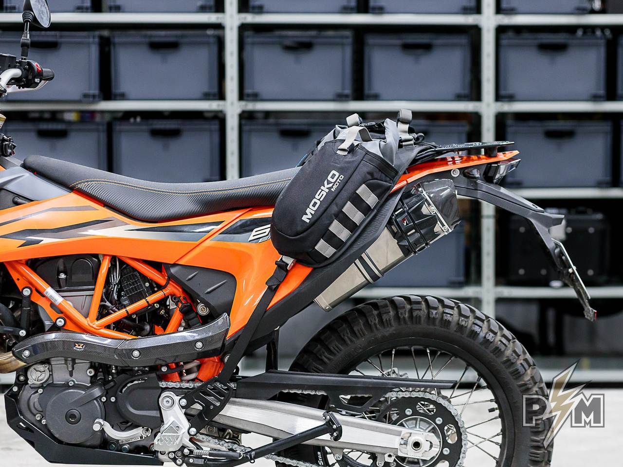 Perun moto KTM 690 Luggage rack & Heel guards with Mosko moto Reckless 10