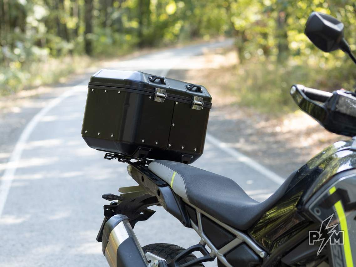 CF-Moto 450MT with Givi DLM46B Trekker Dolomiti top case on Perun Moto rack