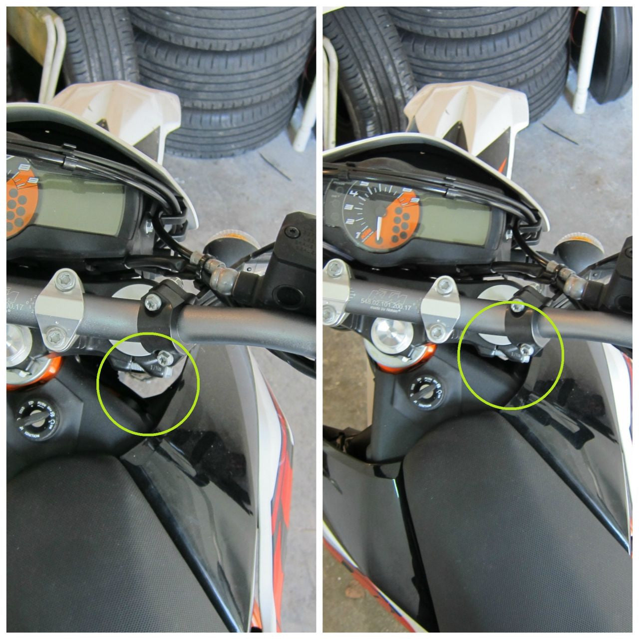 Adjusting the steering stops on KTM 690 Enduro