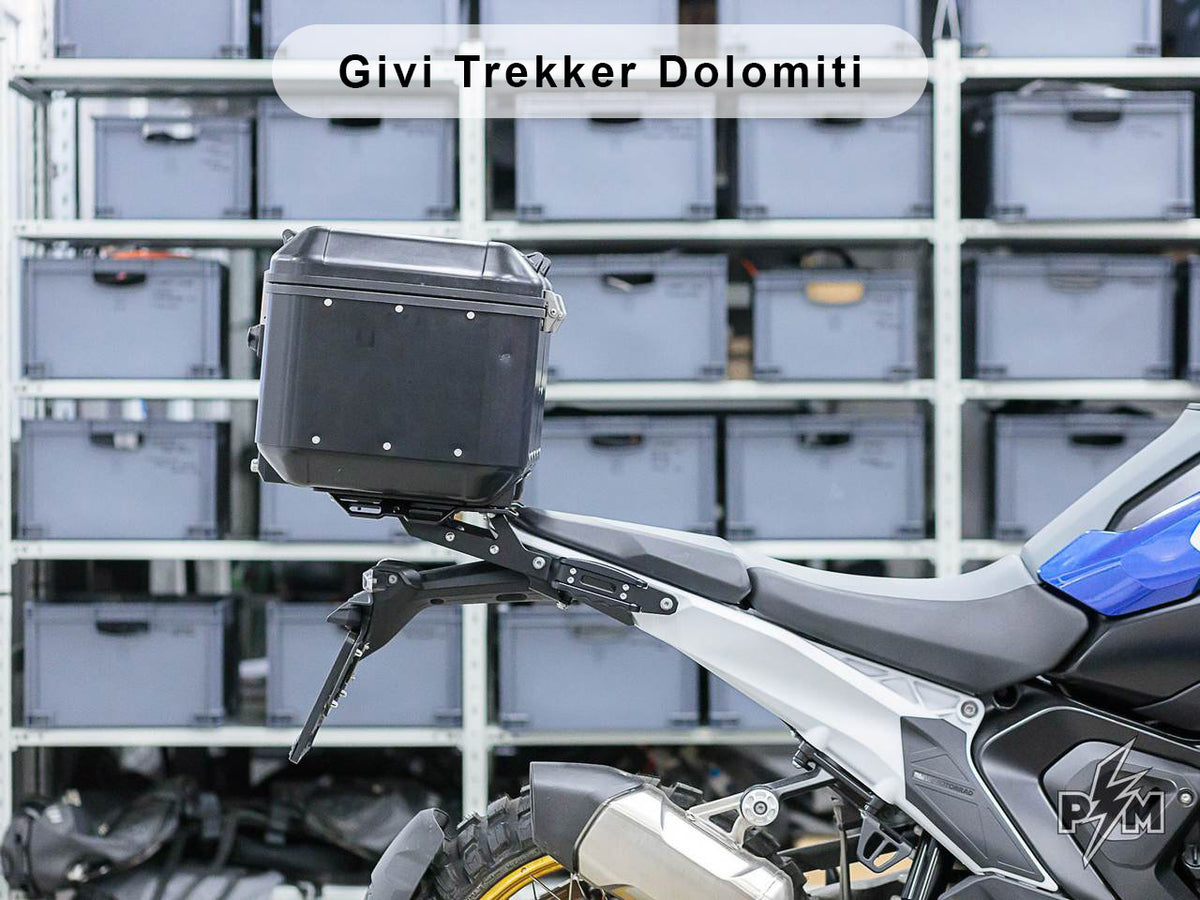 Perun moto R1300GS Top luggage rack - Sport with Givi Trekker Dolomiti Top case