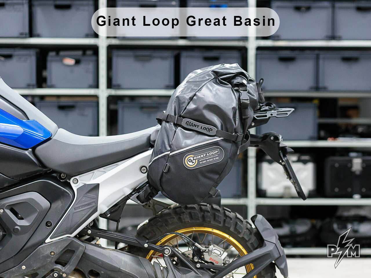 Perun moto R1300GS Top luggage rack - Sport with Giant Loop Great Basin