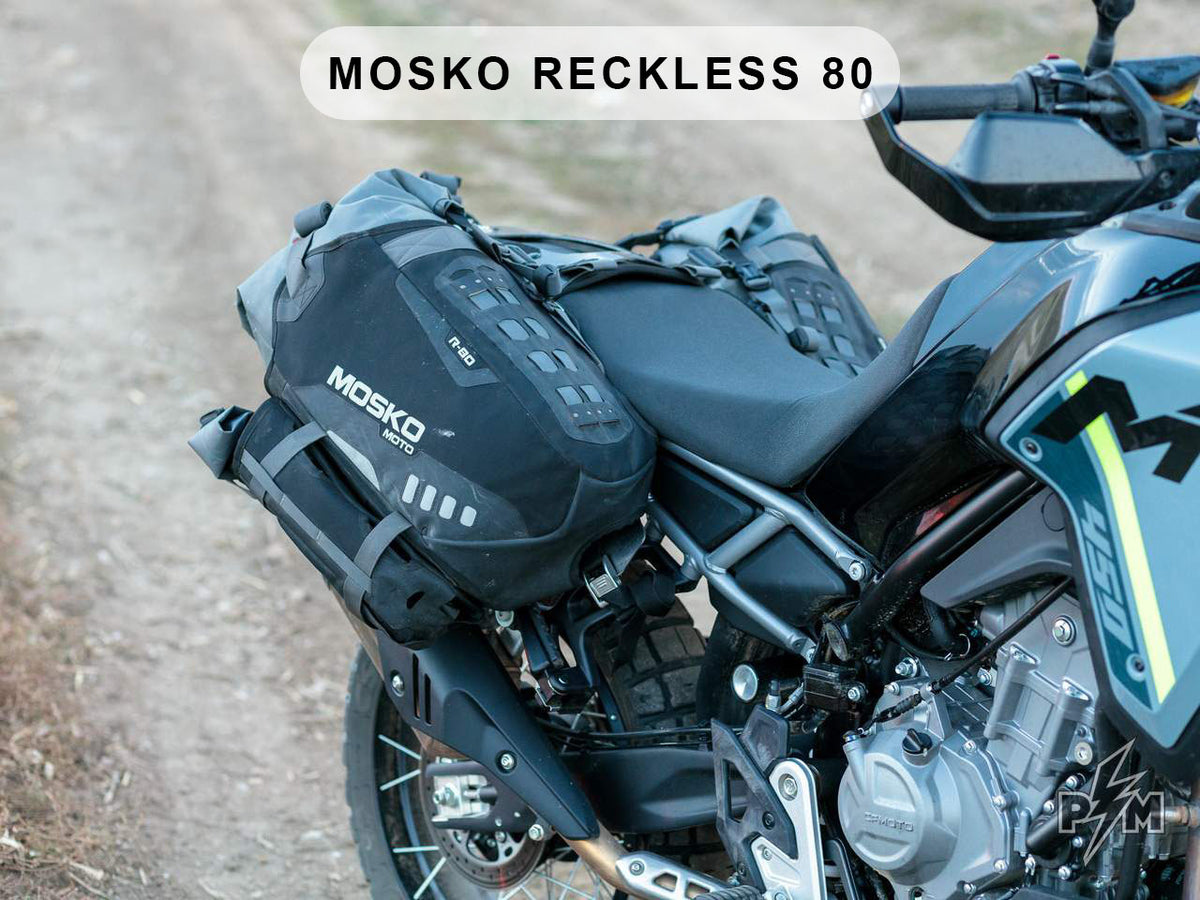 Perun moto CF-Moto MT 450 / IBEX Top luggage rack with Mosko moto Reckless  80 Gnoblin