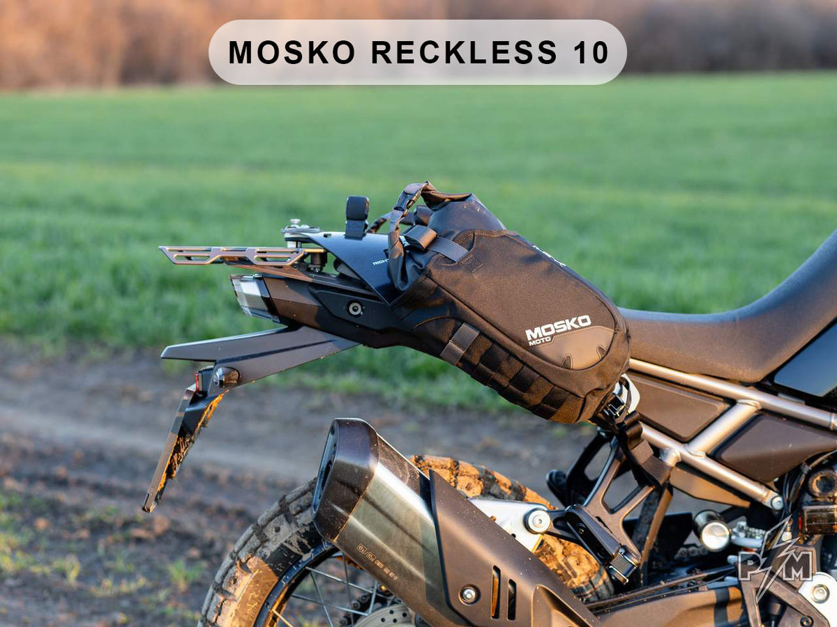 Perun moto CF-Moto MT 450 / IBEX Top luggage rack with Mosko moto Reckless 10 and Gnoblin
