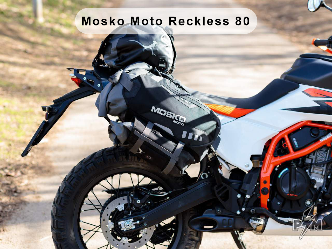 Perun moto KTM 390 Adventure R X Enduro Top luggage rack and Heel Guards - Mosko moto Reckless 80 and Gnoblin