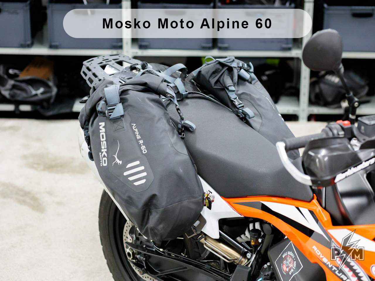Perun moto Billet top rack Large for KTM 790 & 890 Adventure with Mosko moto Alpine 60 Reckless & the Gnoblin