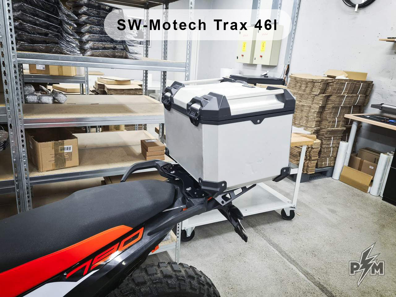 Perun moto Billet top rack Large for KTM 790 & 890 Adventure with SW-Motech Trax ADV 46 liter aluminum top case