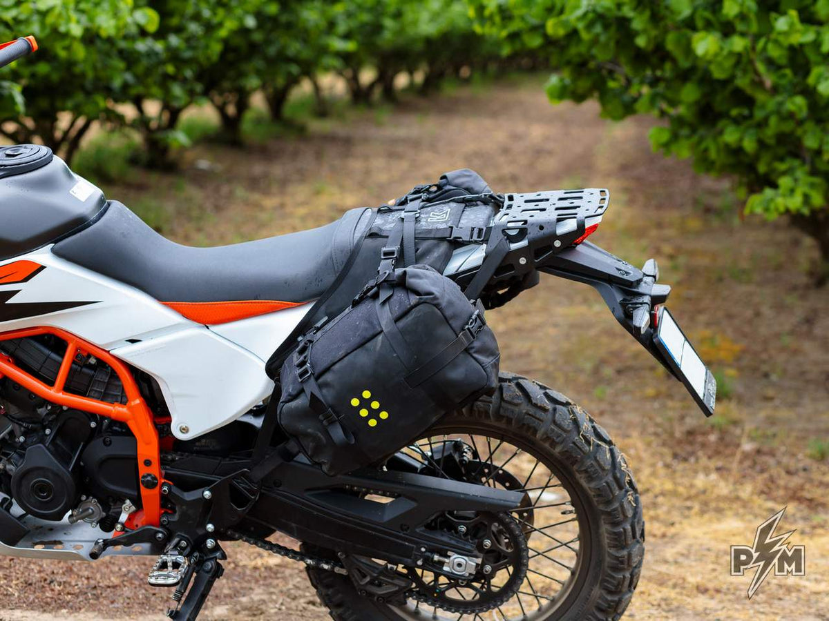 Perun moto KTM 390 Adventure R or X / Enduro OS-Base support with Kriega Adventure OS-Base and OS-12 bags
