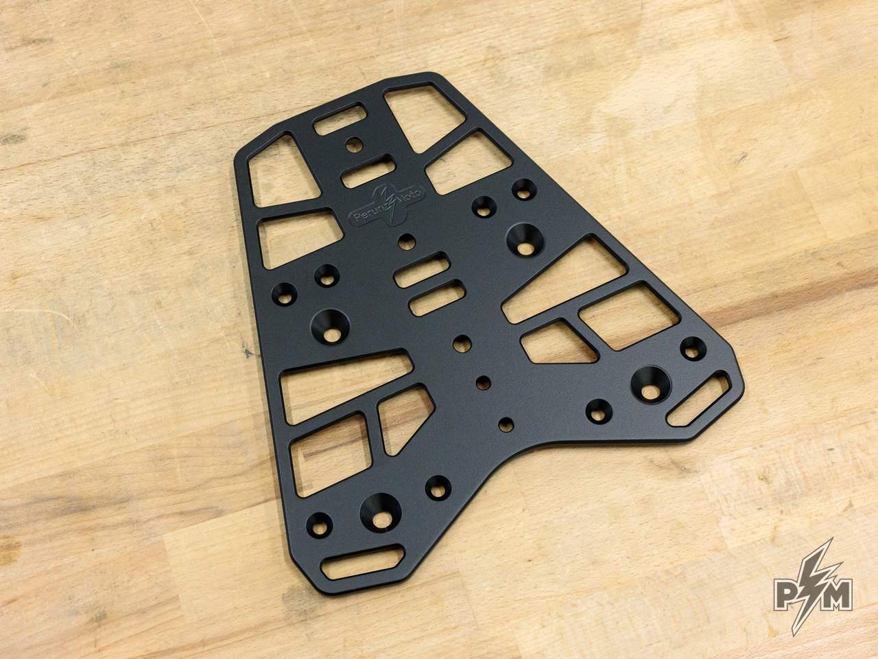 Perun moto Billet Top Rack Small for KTM 790 and 890 Adventure - product showcase on wooden background
