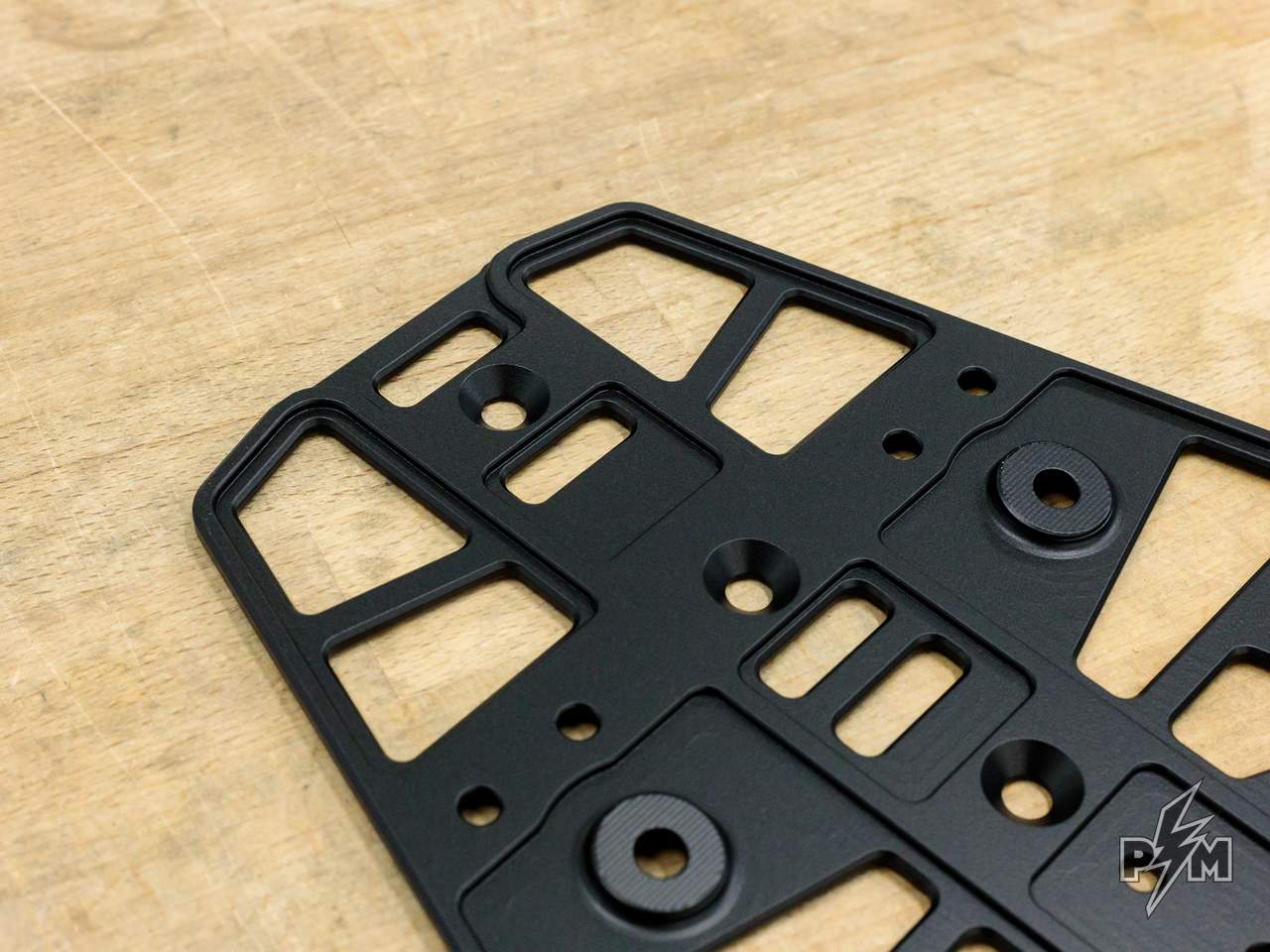 Perun moto Billet Top Rack Small for KTM 790 and 890 Adventure - detail of the CNC milled underside showing extensive machining for weight reduction