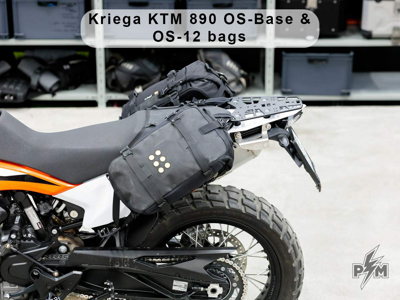Perun moto Billet Top Rack Small for KTM 790 and 890 Adventure - with Kriega OS-Base and OS-12 side bags