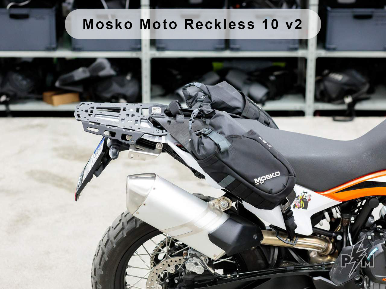 Perun moto Billet top rack Large for KTM 790 & 890 Adventure with Mosko moto Reckless 10 v2 & the Gnoblin