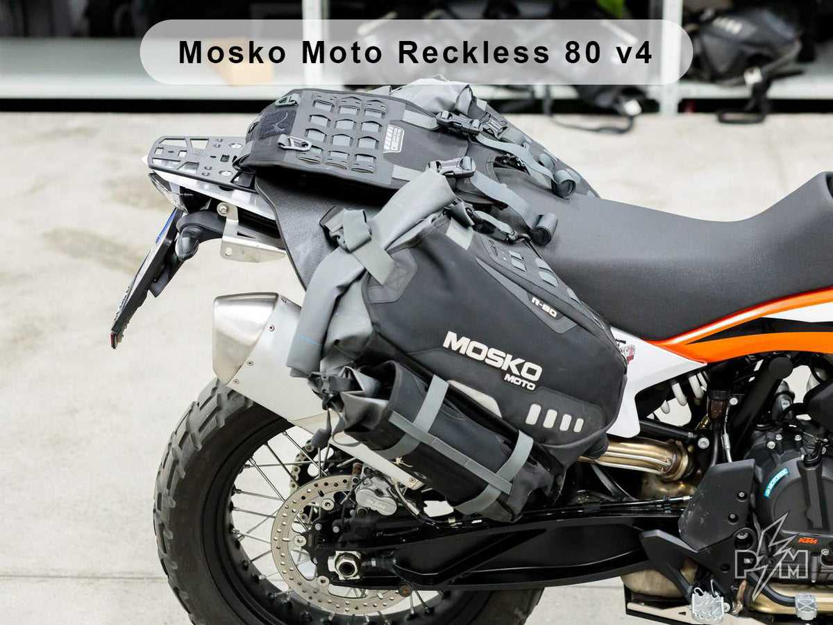 Perun moto Billet Top Rack Small for KTM 790 and 890 Adventure - With Mosko Moto Reckless 80 v4 installed with the Gnoblin quick mounting system