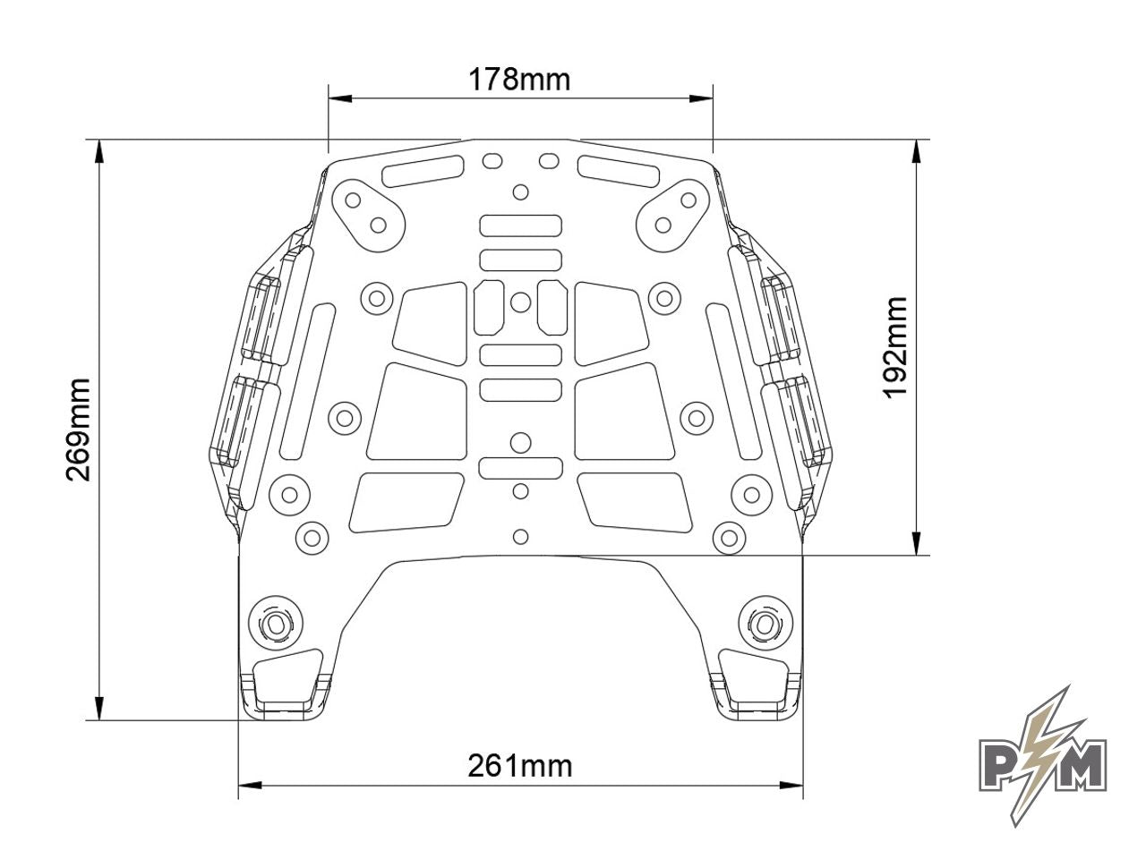 Perunmoto_Aprilia_Tuareg_Top_luggage_rack-dimensions